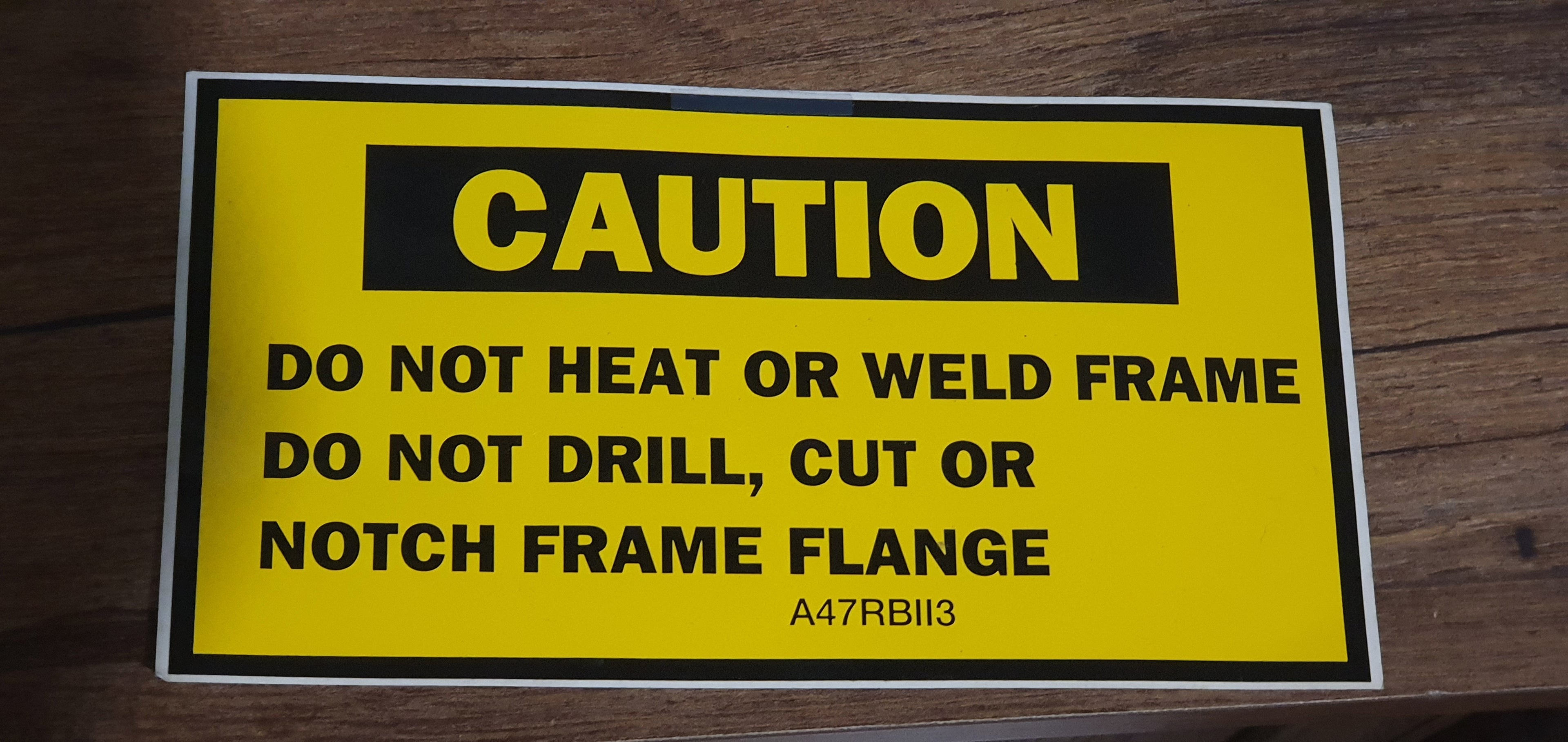 CAUTION, CHASSIS DECAL