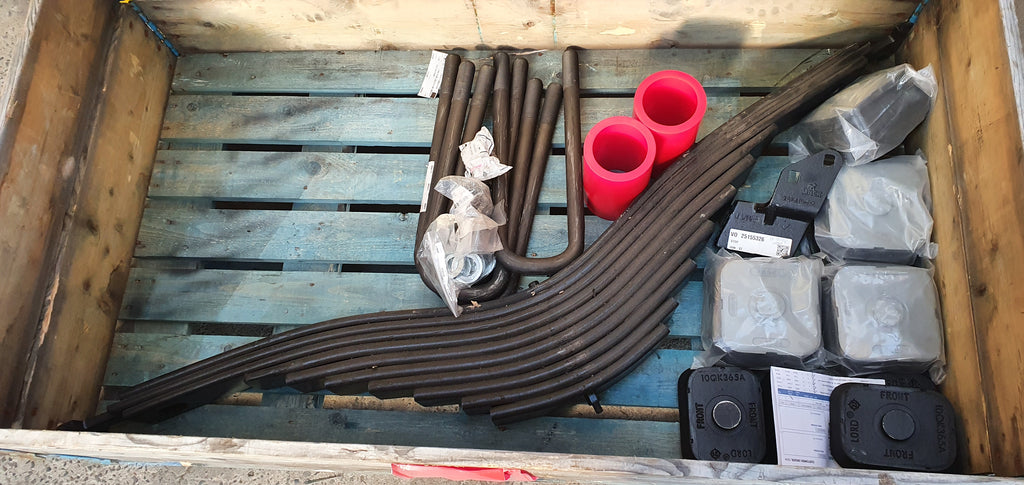 REAR SPRINGS, ELEPHANT FEET, U-BOLTS, BUSHES AND ACCESSORIES