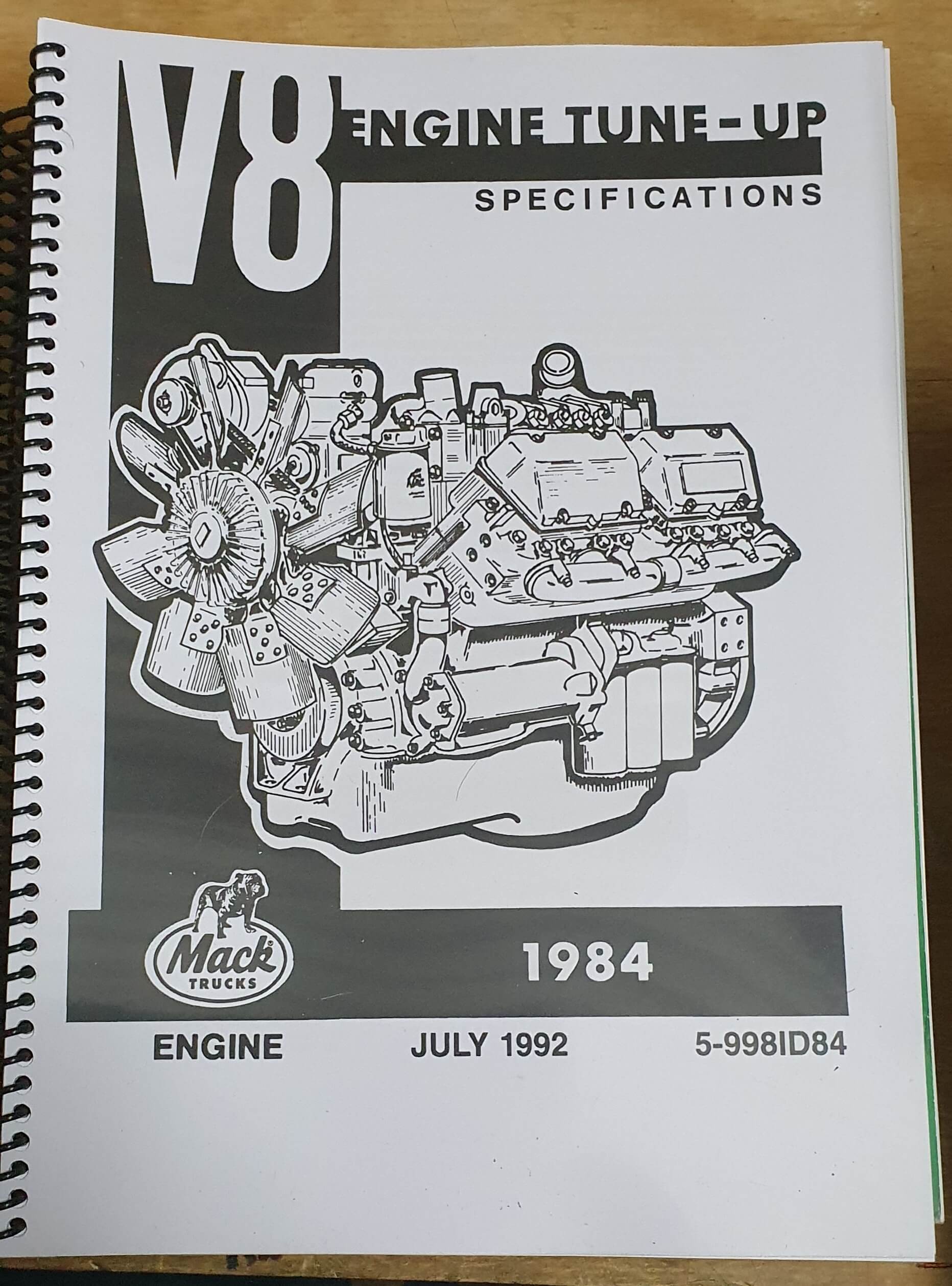 E9 V8 ENGINE TUNE UP SPECIFICATIONS MANUAL