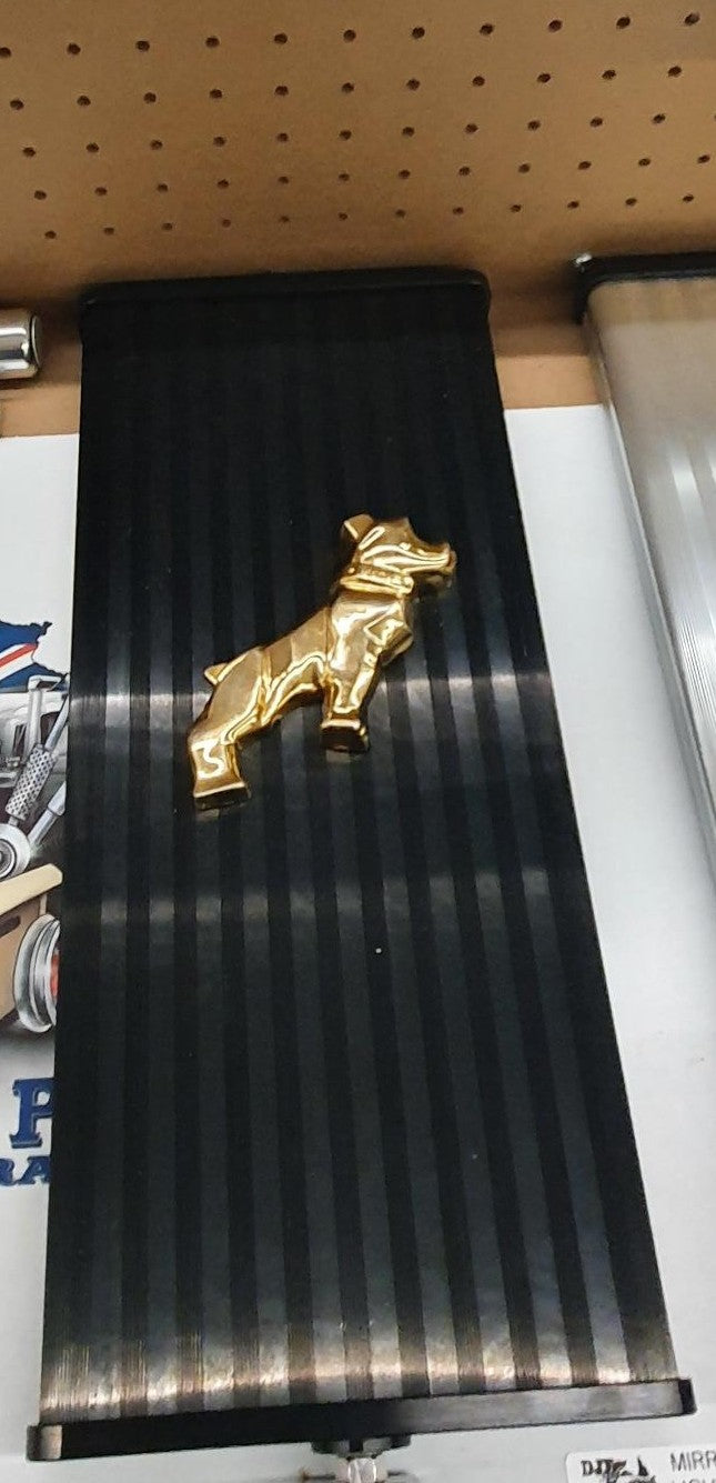 MACK MIRROR HEADS COMPLETE (BLACK), NO LIGHT WITH GOLD DOG